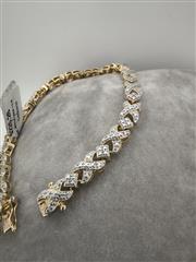 Silver-Diamond Bracelet 25 Diamonds .25 Carat T.W. 925 Silver 13.53g